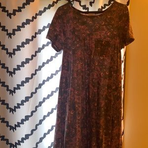 Lula roe rose pattern high low dress